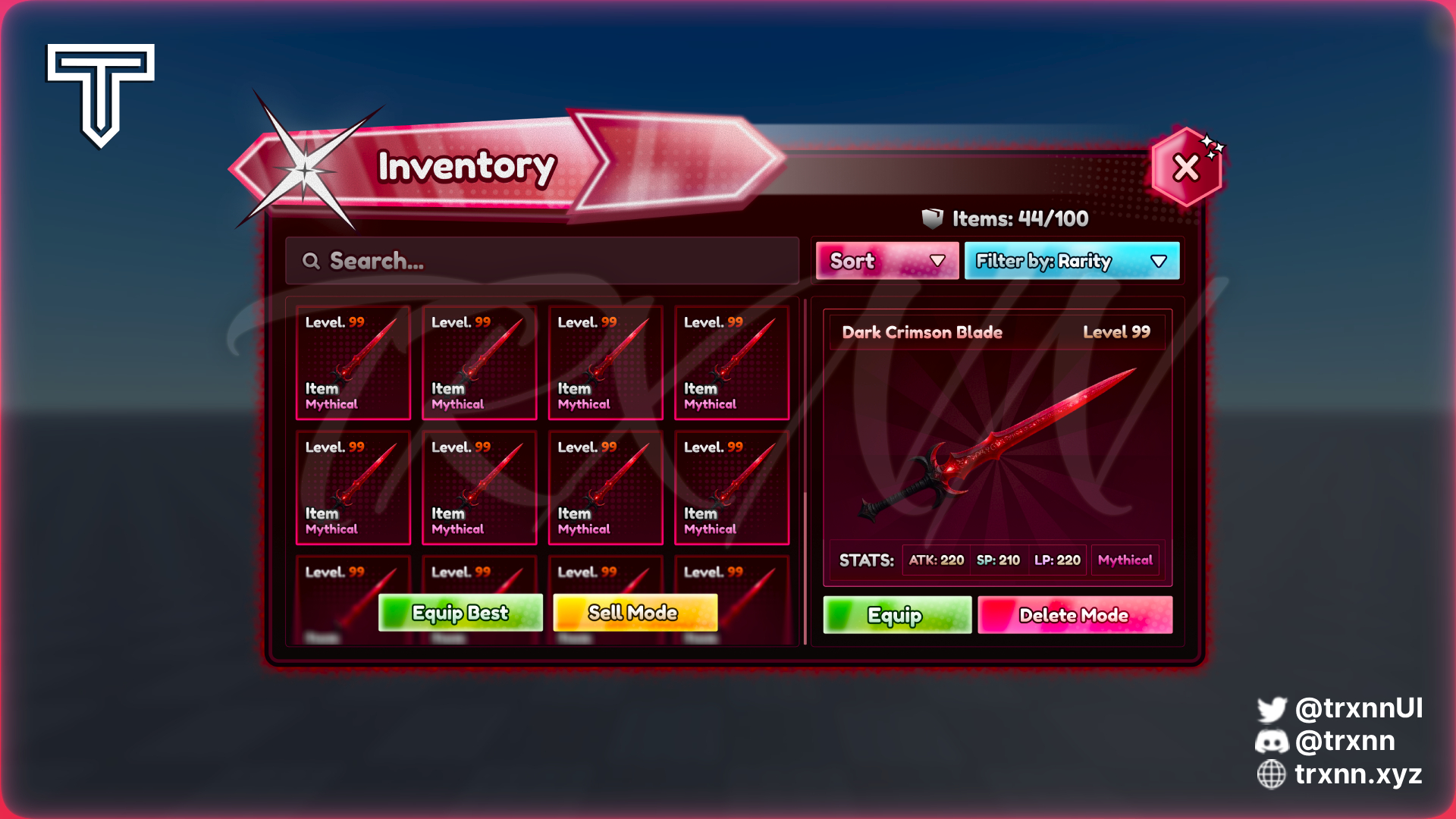 Anime Inventory UI